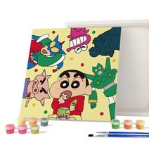 아이러브페인팅 DIY캔버스형 짱구 그림그리기 25x25cm 짱구와 장난감친구들, 단품
