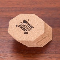 퍼즐사랑 코르크 컵받침 주문제작 레이저각인, 4 팔각 전체각인