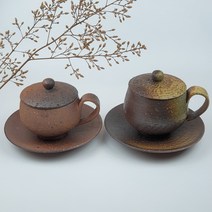 청마루 도자기 명품 찻잔세트 쌍화차 대추차잔, 레드