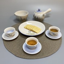 라벤더 핸드 페인팅 도자기 3인 전통 다기세트 270ml, 다기세트+숙우