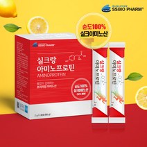 순도100% 실크아미노산 프로틴 수용성 누에고치추출물 식물성단백질 류신 BCAA 비타민C 타우린 아르기닌 레몬과즙분말 식이섬유 무첨가 실크파우다 뷰티프로틴 에너지필수품, 30포, 1box
