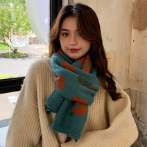 유블리 여성 유니크 플라워 패턴 롱 목도리