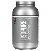 이소퓨어 제로 카브 단백질 분말 쿠키 크림 1.36 kg 3 lbs, 3 lb