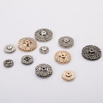 레이스 똑딱이 버튼 2P 암수한쌍 색상/사이즈선택 단추 가디건 부자재 수선 고정 코트 니트 소품 스냅 의류, H_블랙30MM