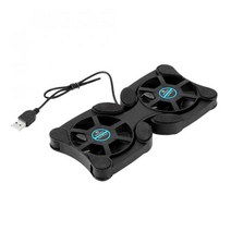 커스텀수냉 pc 쿨러 게이밍 7-15 인치 노트북 Pc 접이식 냉각 패드 미니 Usb 더블 2 팬 환풍기 쿨러, 01 black