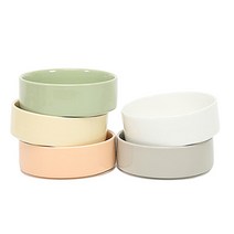 강아지 밥그릇 고양이 애견 식탁 식기 도자기 세라믹 물그릇 높이 수반 2구, 도자기그릇(화이트)