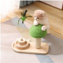 개츠비 고양이 원목 버섯돌이 멀티 장난감, 1개, 그린