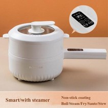 멀티쿠커 220V 다기능 전기 가열 냄비 붙지 않는 소트 올인원 더블 레이어 가정용 스팀기 포함 16L, Smart with steamer+UK