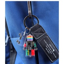 블럭키홀더 커플키링 새차 열쇠고리 가방키링 소가죽 자동차스트랩 남친여친선물 레고키링 체인, 그린