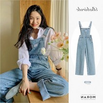 봄 바지 청바지 여자 남자 여성 남성 넓은 다리 데님 서스펜더 바지 여성용 작은 XS 사이즈 편안한 하이, 02 L