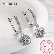 모이사 나이트 보석 EF 컬러 VVS1 총 2ct 925 실버 드롭 귀걸이 18K 금도금 다이아몬드 테스트 통과 주얼리 여자 소녀 선물