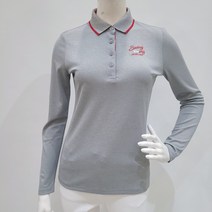 임페리얼 골프웨어 여성 이월 봄 자수 포인트 골프 PK 긴팔 티셔츠 (그레이)