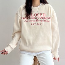 걸즈팩토리 여성용 엘브로즈 기모 오버핏 국내산 맨투맨티셔츠