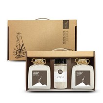 신안 천일염 선물세트 / 프리미엄 소금선물세트 / 함초소금 삼겸살소금 구운소금 / 선물용, 1박스, 1480g