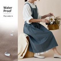 COLORLIFE 모란디컬러 방수 리넨 민소매 잎치마, 청록색