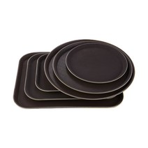 미끄럼방지 케이터링 트레이 플라스틱 쟁반 업소 카페, 40cm 심리스 원형