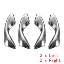 해외 LARBLL 4 개몫 크롬 도금 전면 후면 왼쪽 오른쪽 내부 도어 핸들 JAC J3 J3S Turin 2009 ~ 2015 6105, One Color, One Size