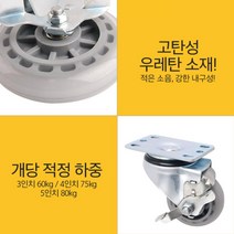 360도회전 고탄성 브레이크 우레탄바퀴 캐스터 트롤리바퀴 달리 중량물이송바퀴 추천, 5인치 투명