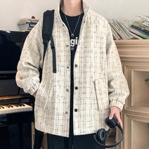 블라우스 코트 오베르지즈는 고대 벤티지 넥타이 재킷 셔츠를 입은 남성 가벼운 서양 상의를 가지고 있다 붐맨은 힙합 튀김 스트리트 를 아메리칸 레트로 을 남자이다._BOK
