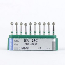 호신용 치과 드릴 치의학 볼 라운드 다이아몬드 버 FG 생크 고속 핸드피스 연삭 도구 1.6mm 로트당 10 개치과기공소재료네일 드릴치과네일드릴치과 소모품치과기공재료치과 용품치과, [23] BR-25C