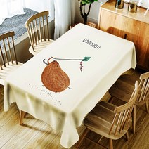스윗리빙 폴리에스터 방수 테이블보, 고슴도치, 150 x 210 cm
