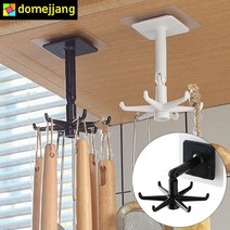 웰무드 1+1 주방 360도 회전형 다용도걸이 조리도구걸이 옷걸이, 블랙+블랙