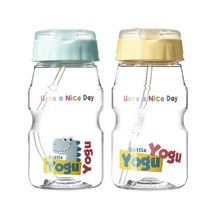 코멕스 요구요구 어린이집 투명 빨대컵 460ml, 민트