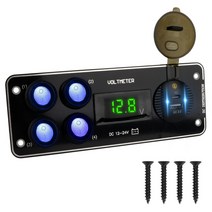 카라반 캠핑카 부품 수리용품 24v 12v 4 갱 라이트 토글 스위치 패널 자동차 usb 충전기 3.0 전원 어댑터 캐러밴 트럭 트레일러 보트 용 자동차 액세서리, 초록