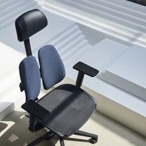 듀오백 골드에어로 D2500G-DAM Airo 좌판메쉬의자 좌판슬라이드 조절형팔걸이 일반베이스D2500G-DAM, 딥블루_일반 베이스