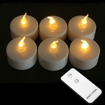 밀랍초 천연 기도 초6/24Pc LED 차 빛 Flameless 촛불 원격 제어 긴 지속 배터리 운영 Tealights 양초 40%, 04 6Pcs with Remote