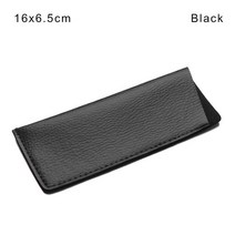 1Pcs 가죽 독서 안경 가방 케이스 방수 솔리드 태양 파우치 보관 액세서리, [03] Black-16x6.5cm