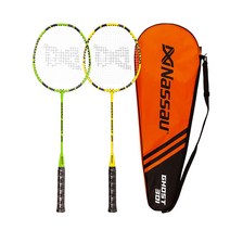 낫소 GHOST 301 배드민턴라켓 세트 초보자용 입문자용, 네온라임+네온옐로우