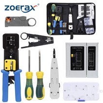 ZoeRax Rj45 CAT5/CAT6용 크림핑 공구 키트 전문 컴퓨터 유지보수 LAN 케이블 테스터 네트워크 수리 공구 세트