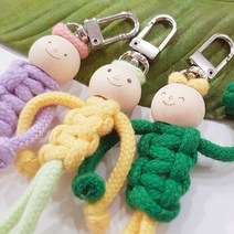 마크라메 DIY 제작 우동실 걱정인형 만들기 키트 세트, 02. 네이비, 04. 라떼