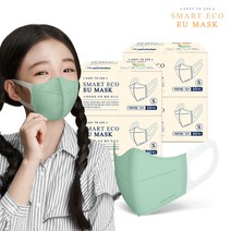 스마트에코 이유 어린이용 민트 200매 새부리형 국내생산 마스크