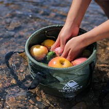 캠핑 설거지통 접이식 원형 설거지가방 10L, 브라운