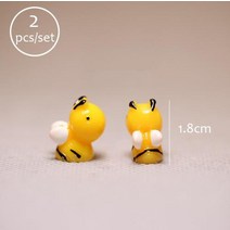 baiufor 미니 동물 미니어처 요정 정원 miniaturas micro moss landscape diy terrarium 액세서리 인형 홈 장식, 벌 2개