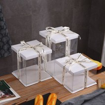 2단 케이크 투명 선물 포장 박스 상자 케이스 5개 1세트 미니 1호 2호 3호, A + 6인치 2단 22x22x24