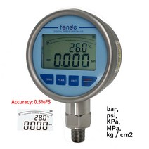타이어 압력게이지 디지털 압력측정기 공기압측정기 FANDE 디지털 유압 압력 게이지 온, 14 0-2.5MPa_06 NPT 1-8