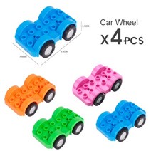 레고 호환 블럭 장난감다채로운 diy 빌딩 큰 크기 벌크 기본 플레이트 duplo 교육, 4 PC 자동차
