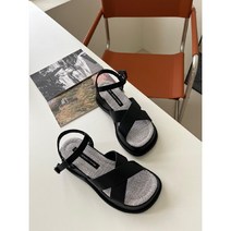 포니 플랫폼 더블스트랩 라탄샌들 2color