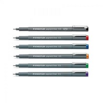 스테들러 피그먼트 라이너 308 디자인 라인펜라이너펜 드로잉펜 펜 잉크 스크랩북 디자인펜, 블랙 0.3