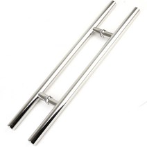 강화도어손잡이 일자 스텐 센터340mm 유리문 현관문, 1세트
