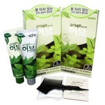 오시제로 허브 칼라크림 옻 타지 않는 염색약 허브성분, 2호 (연한흑갈색), 3개