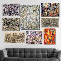 유홍아트 잭슨폴록 명화 인테리어액자 No112 캔버스 40호(100x73cm) (5613716), 1번/캔버스액자(옆면흰색)