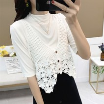 손뜨개 뷔스티에 코바늘 여름 니트 여성 조끼