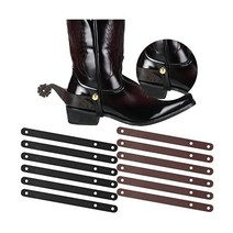 Hanaive 12 Pcs Spur Straps Western Rubber Cowboy Boot Enduring 3mm Single Ply for Horse Riding Men W