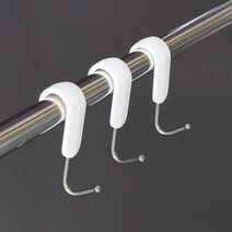 화이트 모자걸이 S자고리 욕실걸이 주방걸이 다용도 후크 7P세트 (대 중 소) 3사이즈, 대(L-19mm)