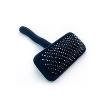 스탠다드펫 강아지 슬리커 소프트 브러쉬 강아지빗 엉킨털 제거, 라운드팁 다크블랙