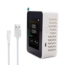 복합가스측정기 Carbon Dioxide Meter Concentration CO2 Air Purifier Quality Sensor, [01] White